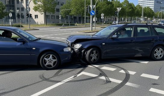 haftung-beim-linksabbiege-unfall Haftung beim Linksabbiege-Unfall: 20% Teilschuld bei Tempoverstoß